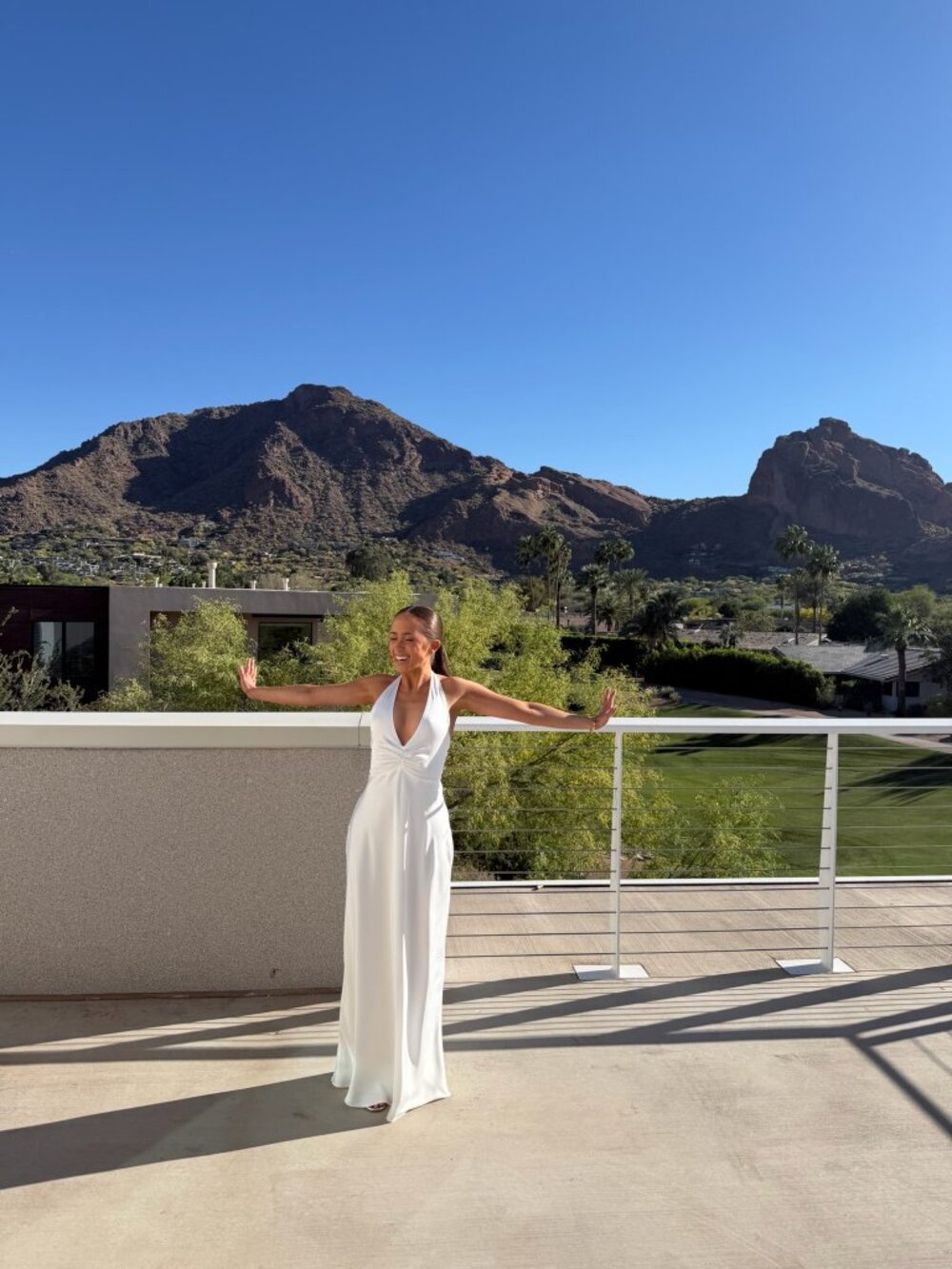 Long White Halter Dress worn once! - Picture 4 of 4